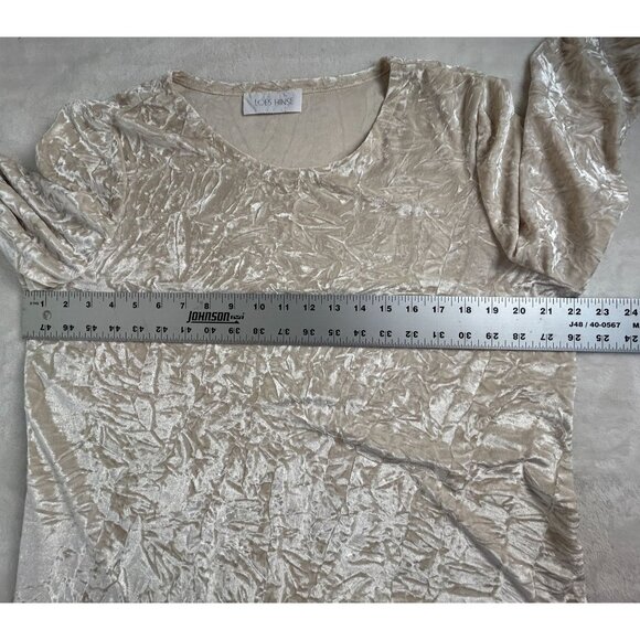 Loes Hinse Womens Crinkle Velvet Top & Skirt Set Size XL/Large Champagne Beige - Picture 8 of 12